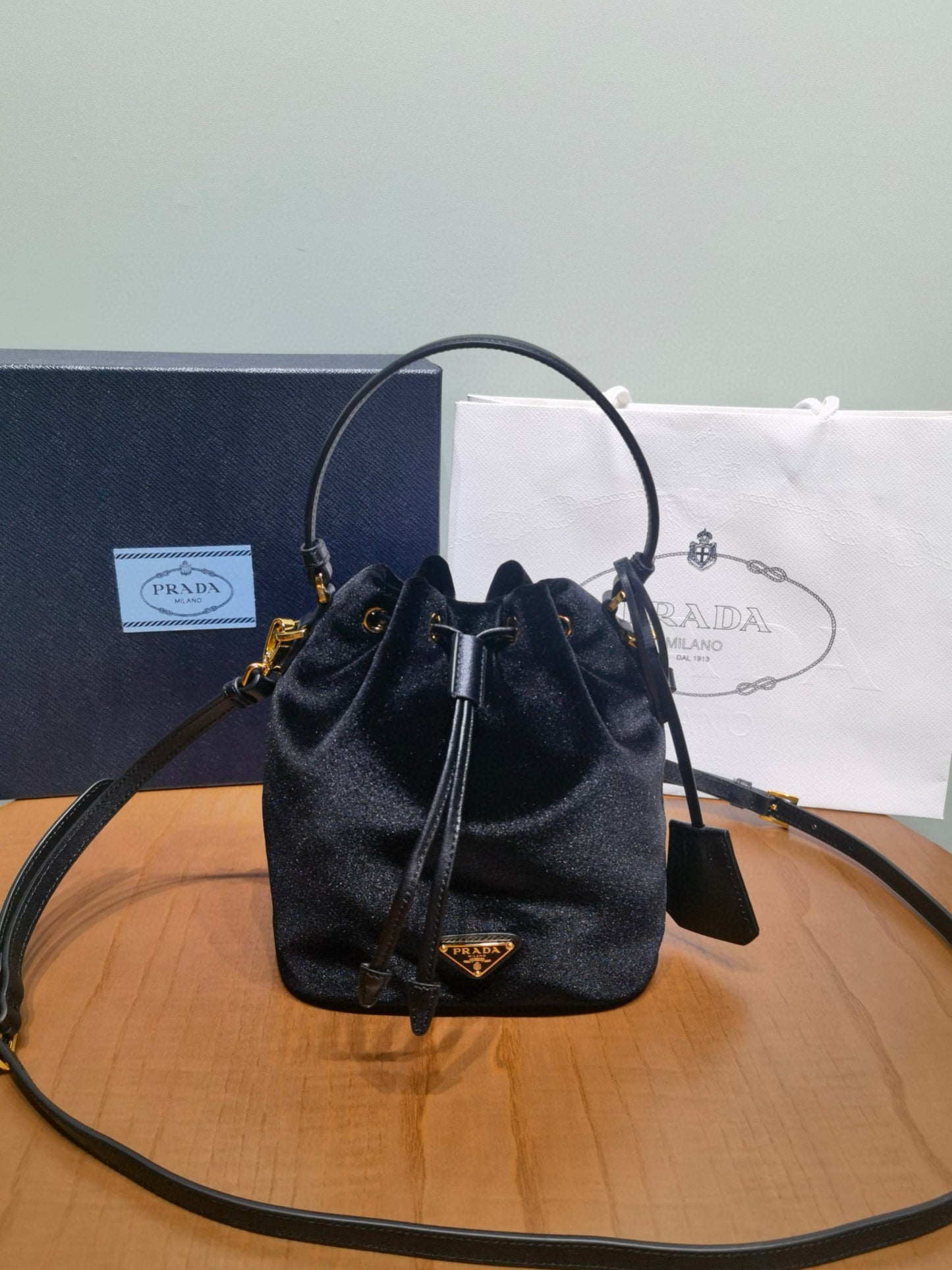 PD Mini Velvet Bag With Nappa Leather