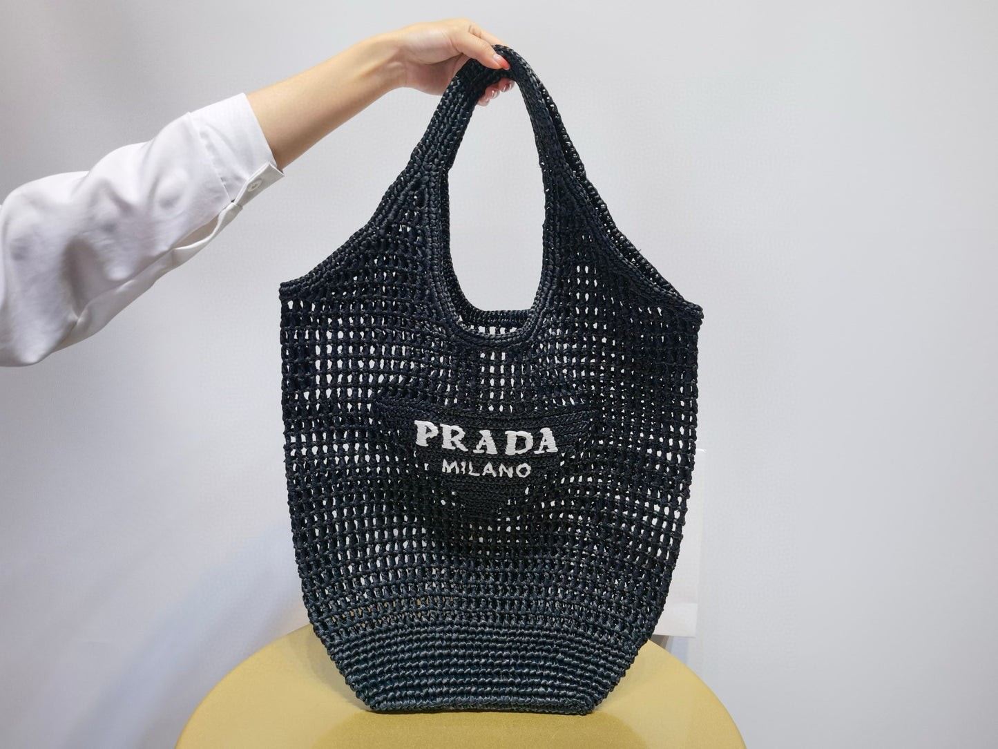 PD Raffia Crochet Tote Bag