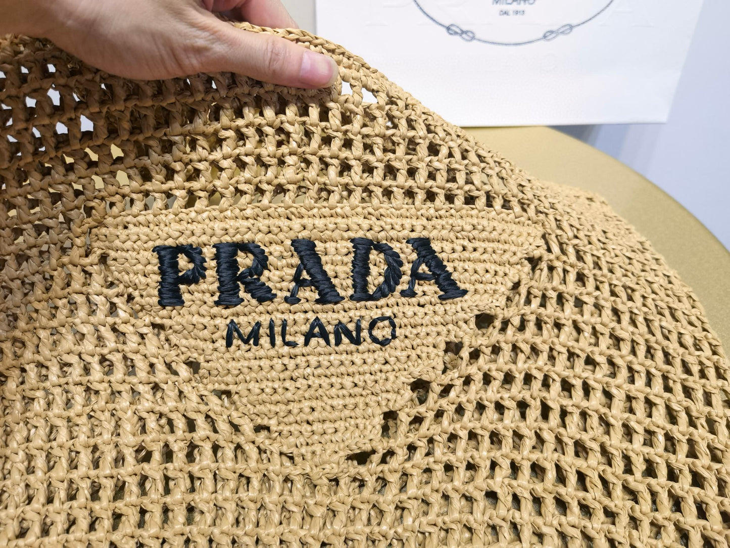PD Raffia Crochet Tote Bag