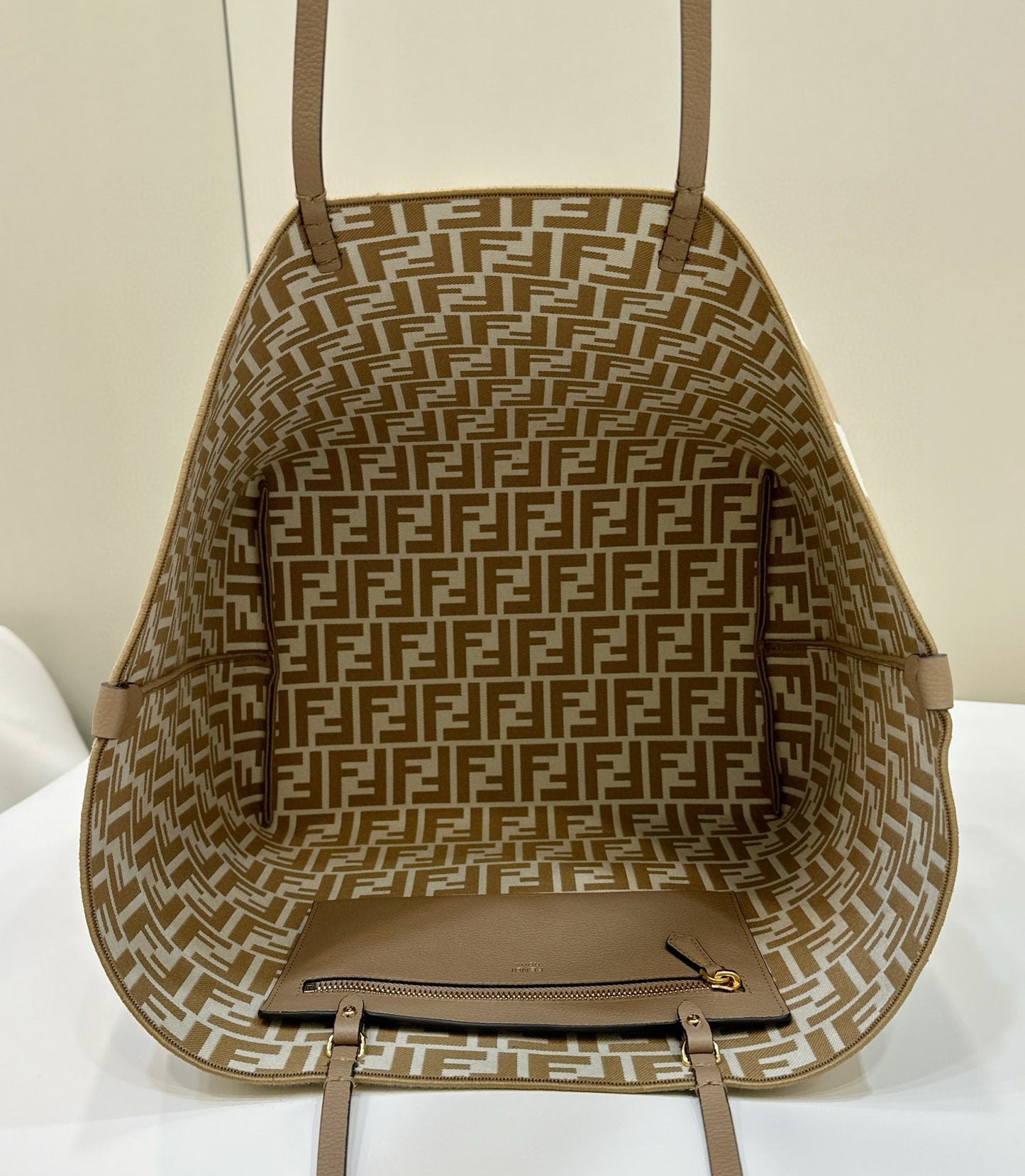 Fendi Pequin Roll Tote Bag (Large)