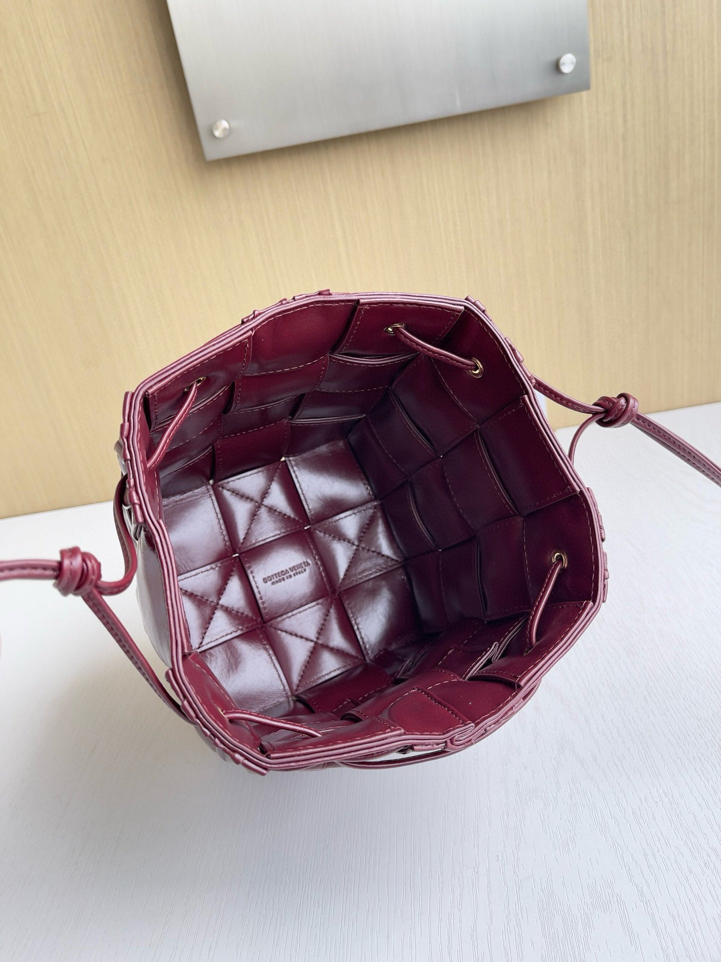 BV Mini Cassette Drawstring Bucket Bag