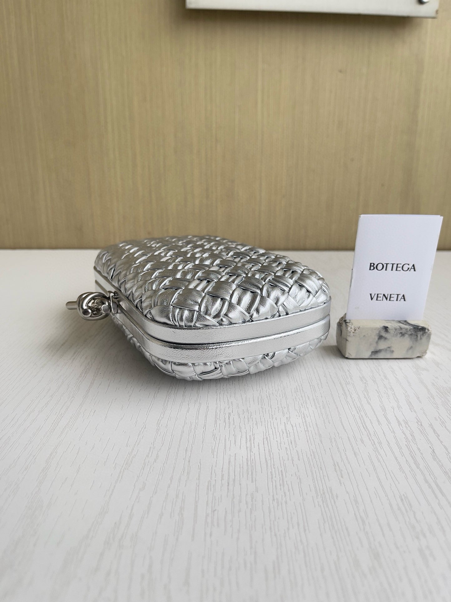 BV Plisse Knot Clutch Bag