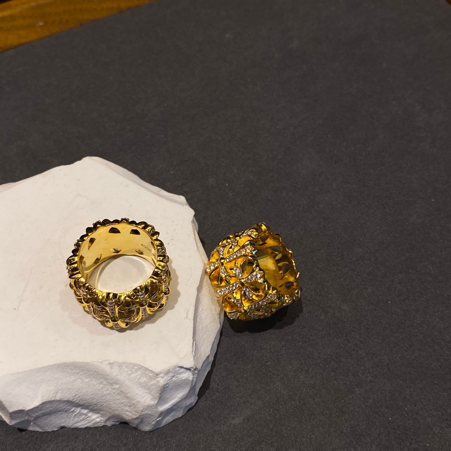 Anillo Corazones Cromados