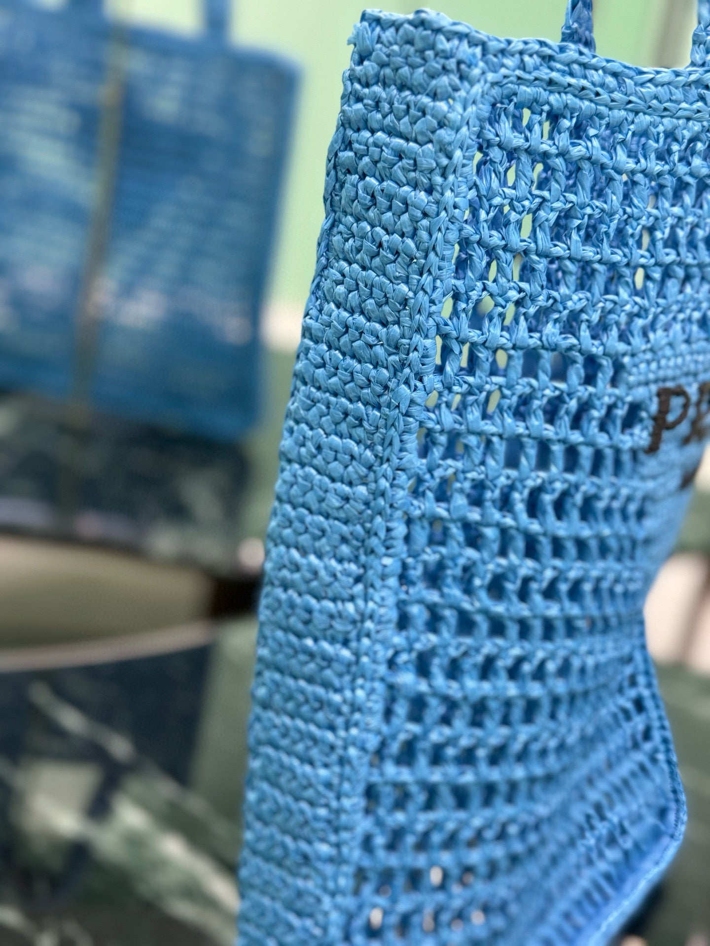 Prada Raffia Tote Bag