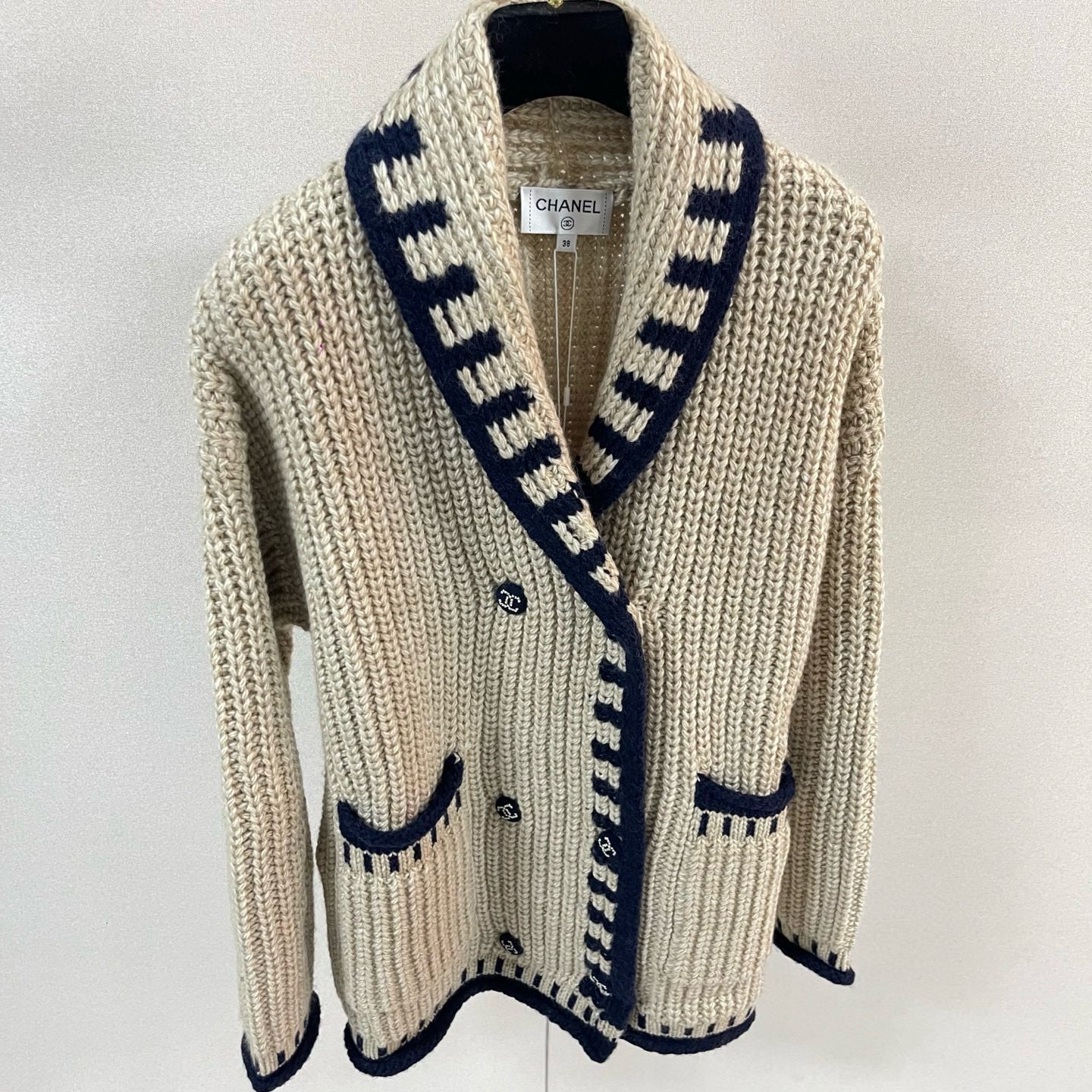 Chanel Knit Cardigan with Denim Pants Set