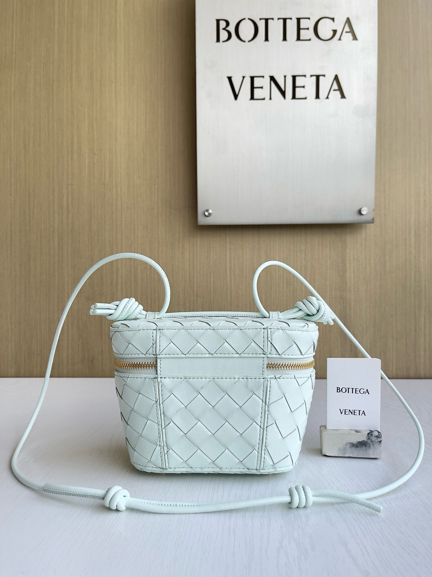 BV Mini Intrecciato Vanity Case Bag