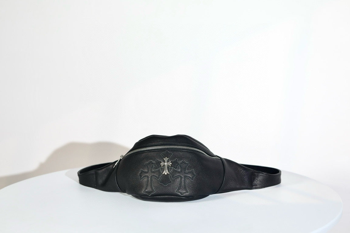CH Black Leather Snat Pack Waist Bag