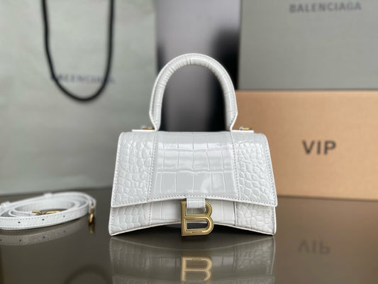 BLCG Hourglass Crocodile Top-handle Handbag(19x8x21cm)