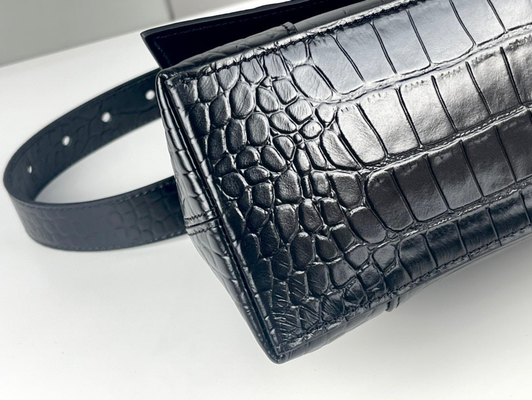 BLCG Downtown Crocodile Embossed Shoulder Bag