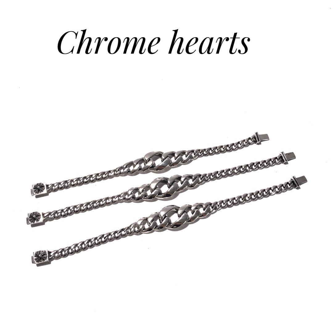 Pulsera Corazones Cromada