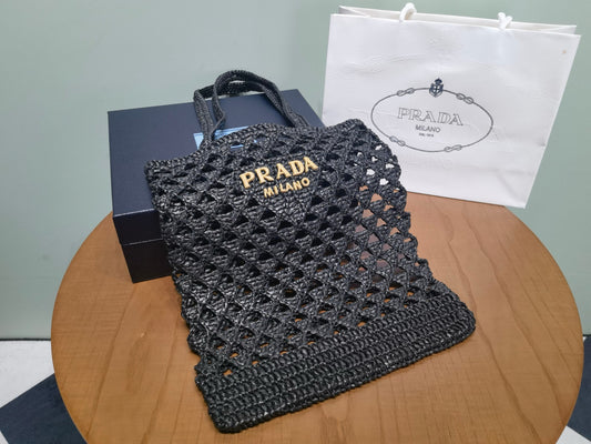 PD Raffia Crochet Tote Bag