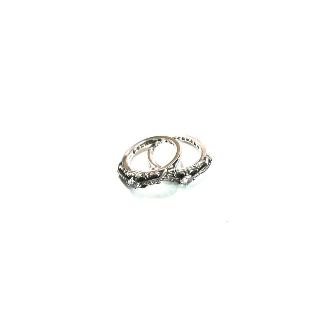 Anillo Corazones Cromados