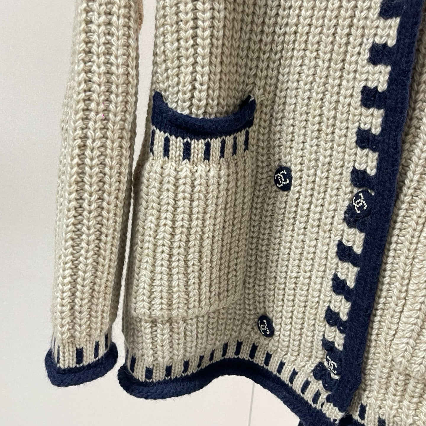 Chanel Knit Cardigan with Denim Pants Set