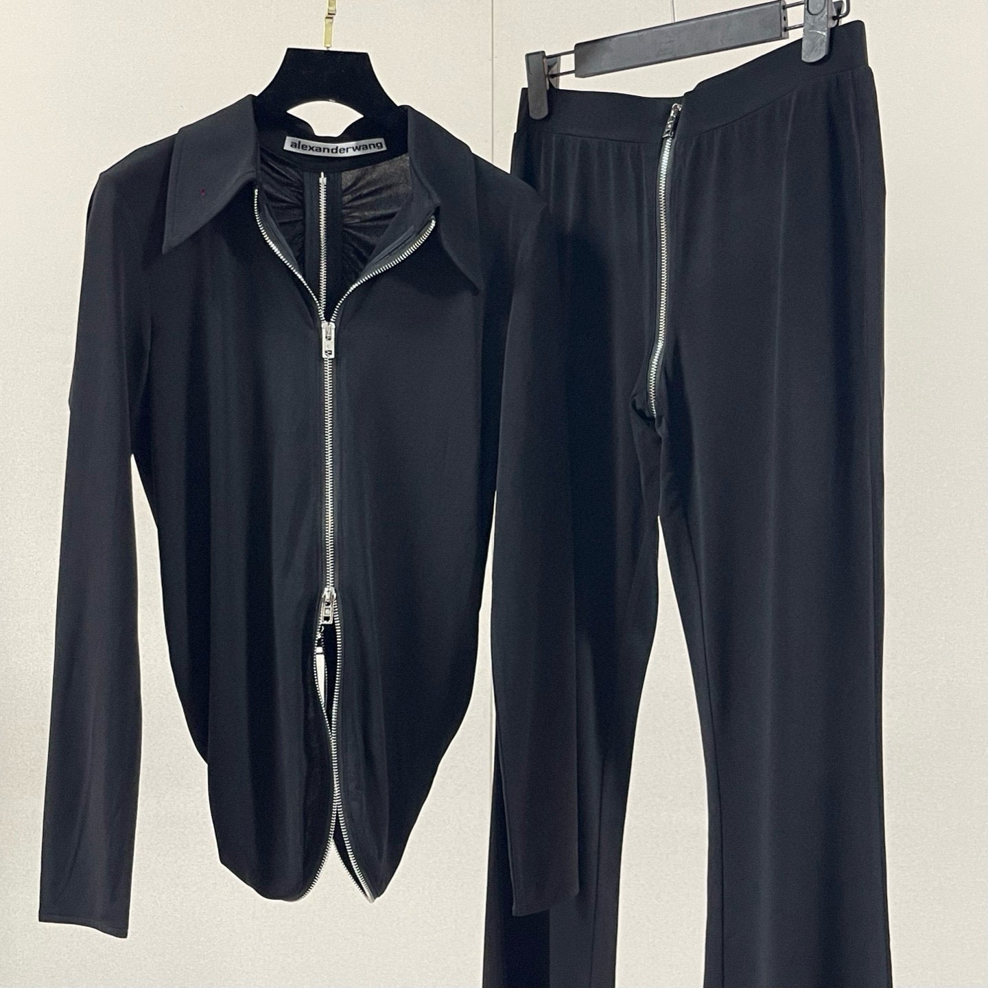 Alexander Wang Black Zip Blouse Set