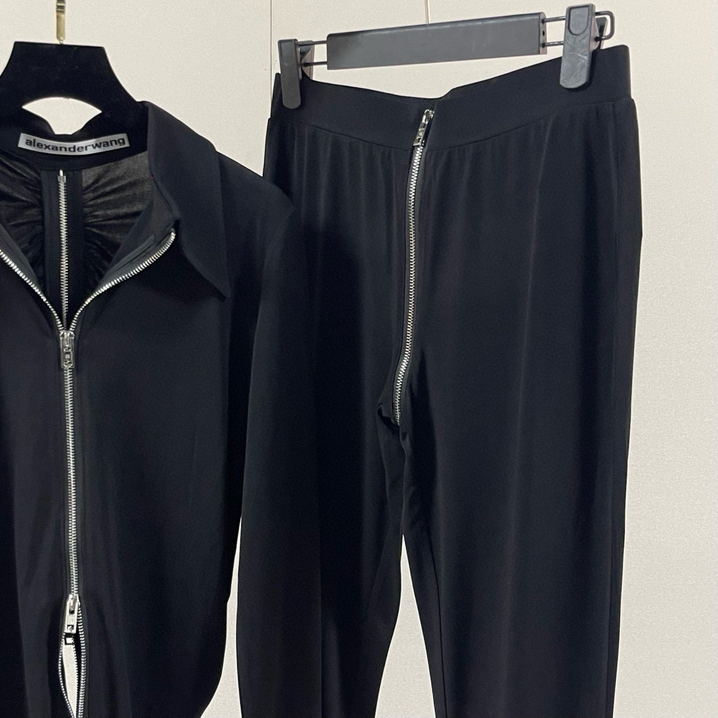 Alexander Wang Black Zip Blouse Set