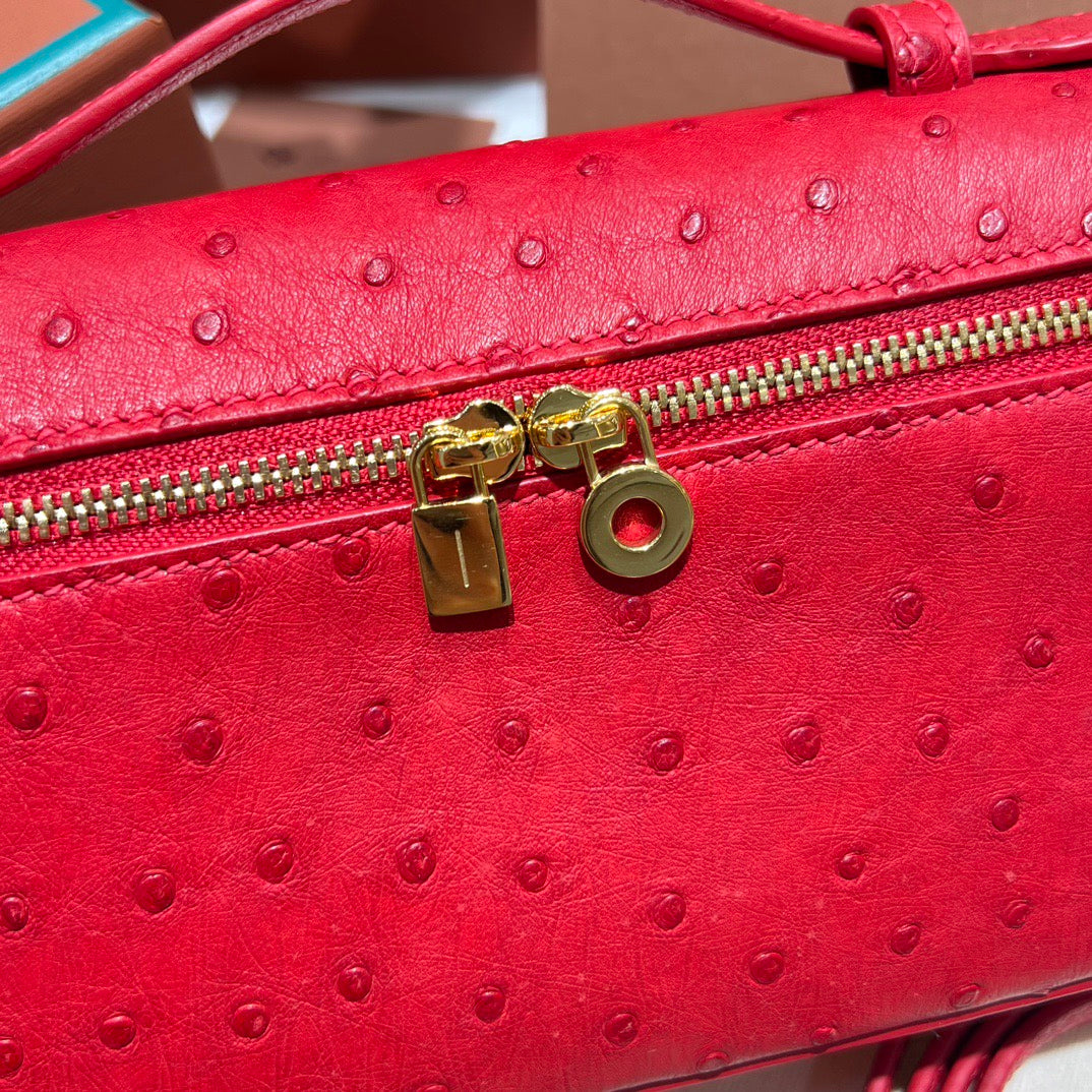 LP Extra Pocket L19 Ostrich Leather Bag