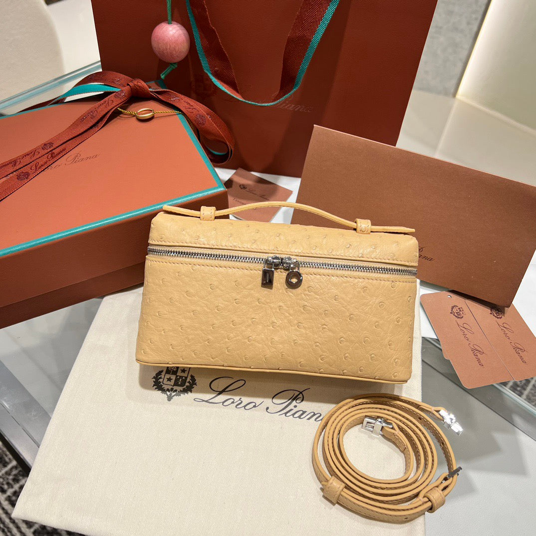 LP Extra Pocket L19 Ostrich Leather Bag