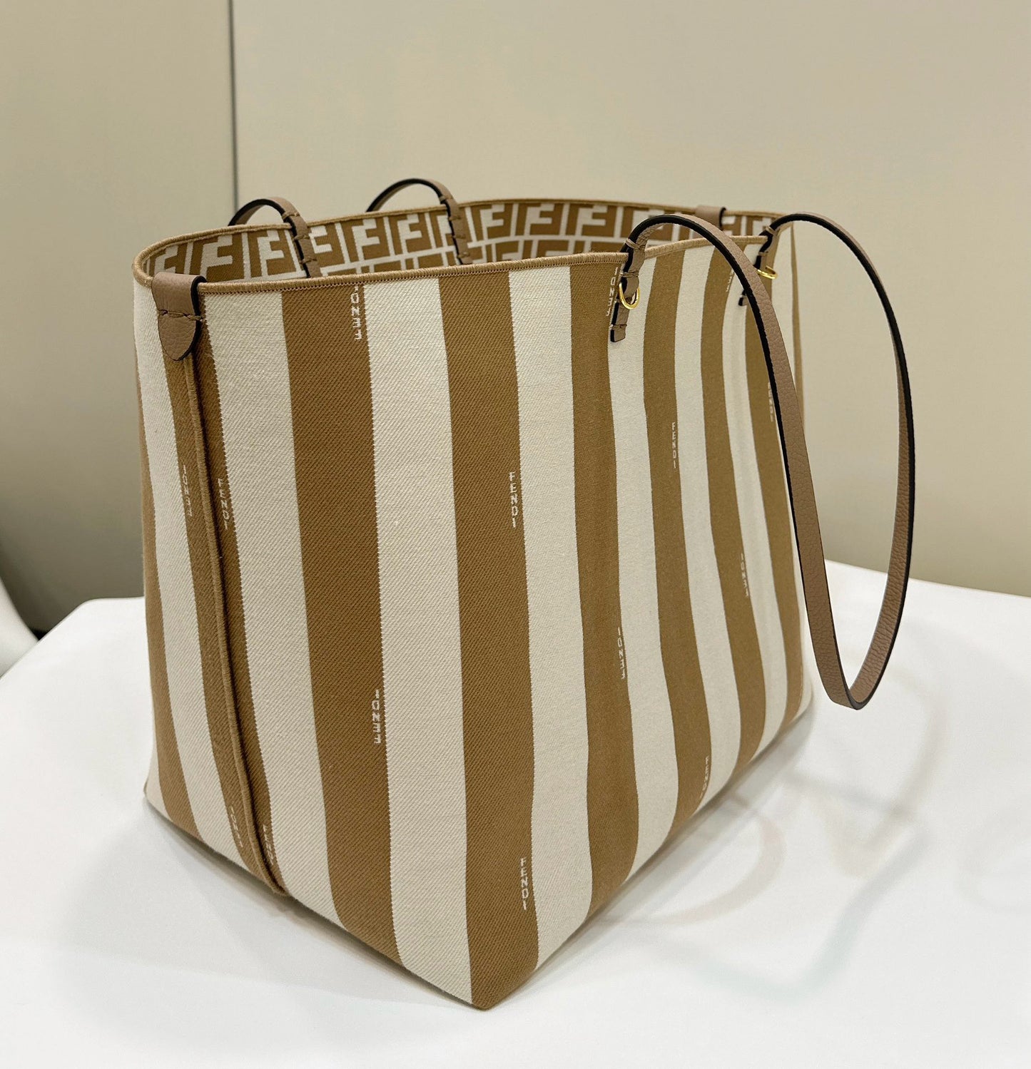 Fendi Pequin Roll Tote Bag (Large)