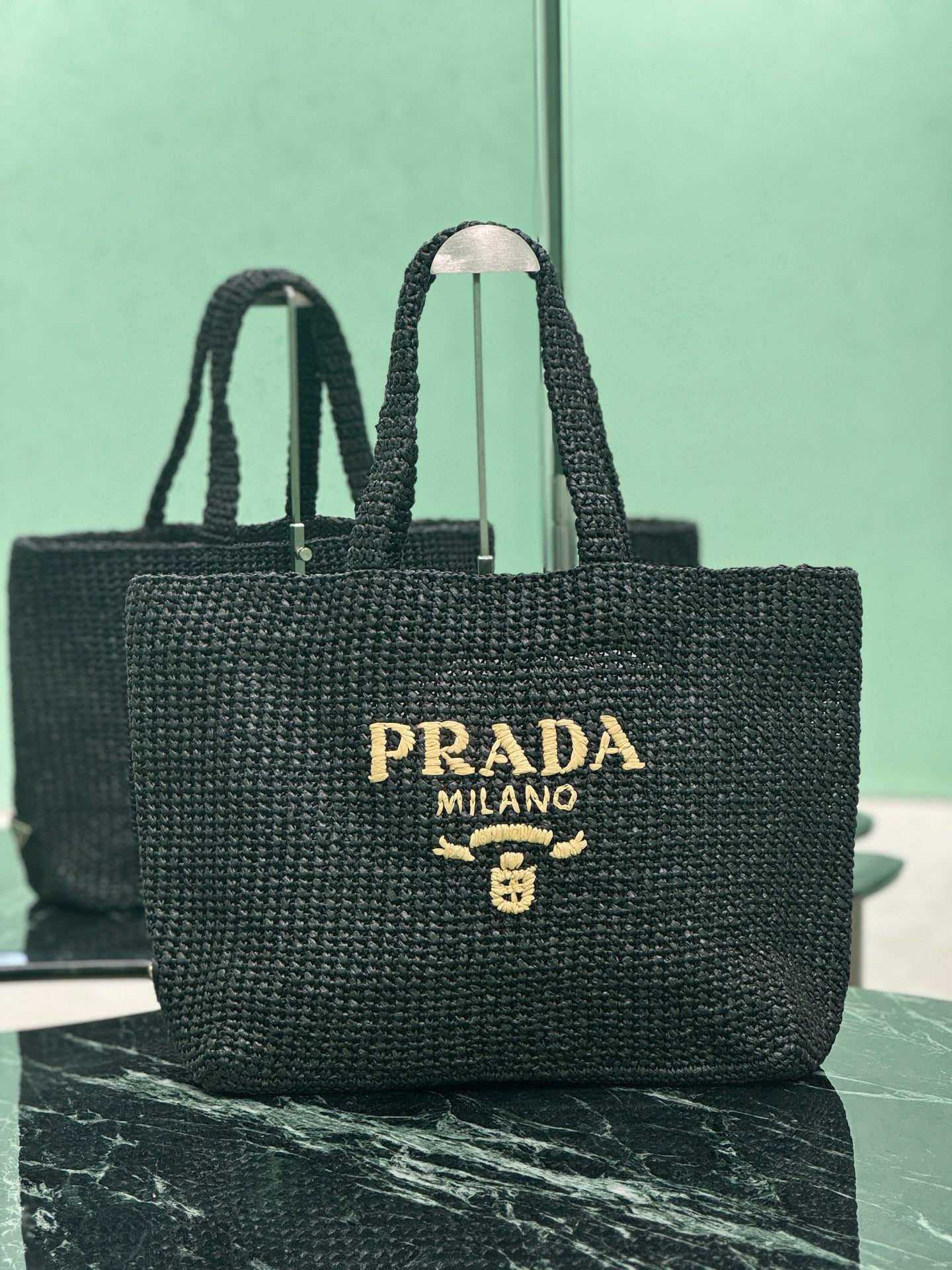 Prada Raffia Tote Bag