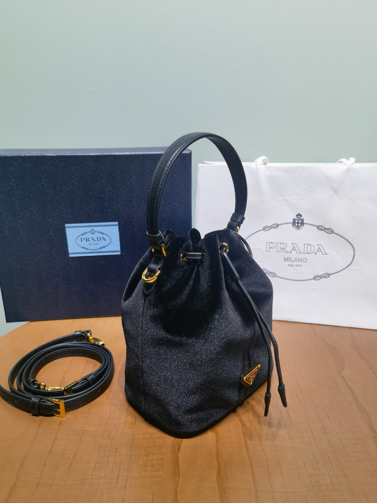 PD Mini Velvet Bag With Nappa Leather