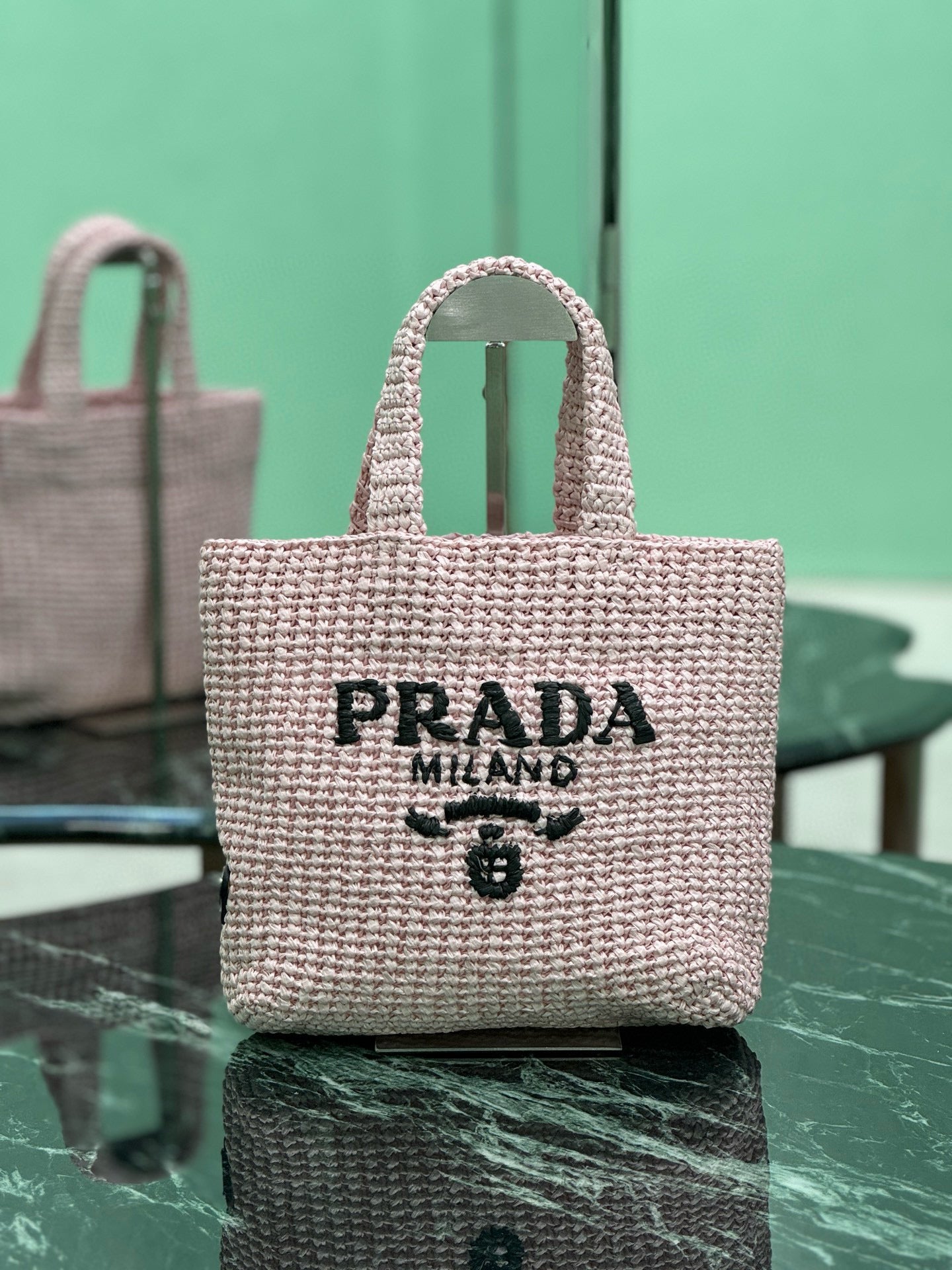 Prada Raffia Tote Bag