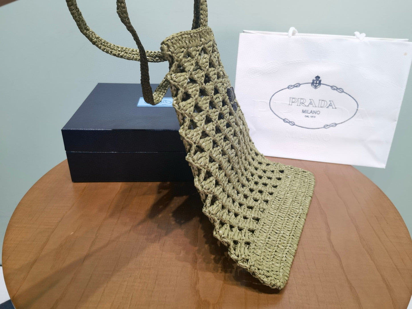 PD Raffia Crochet Tote Bag