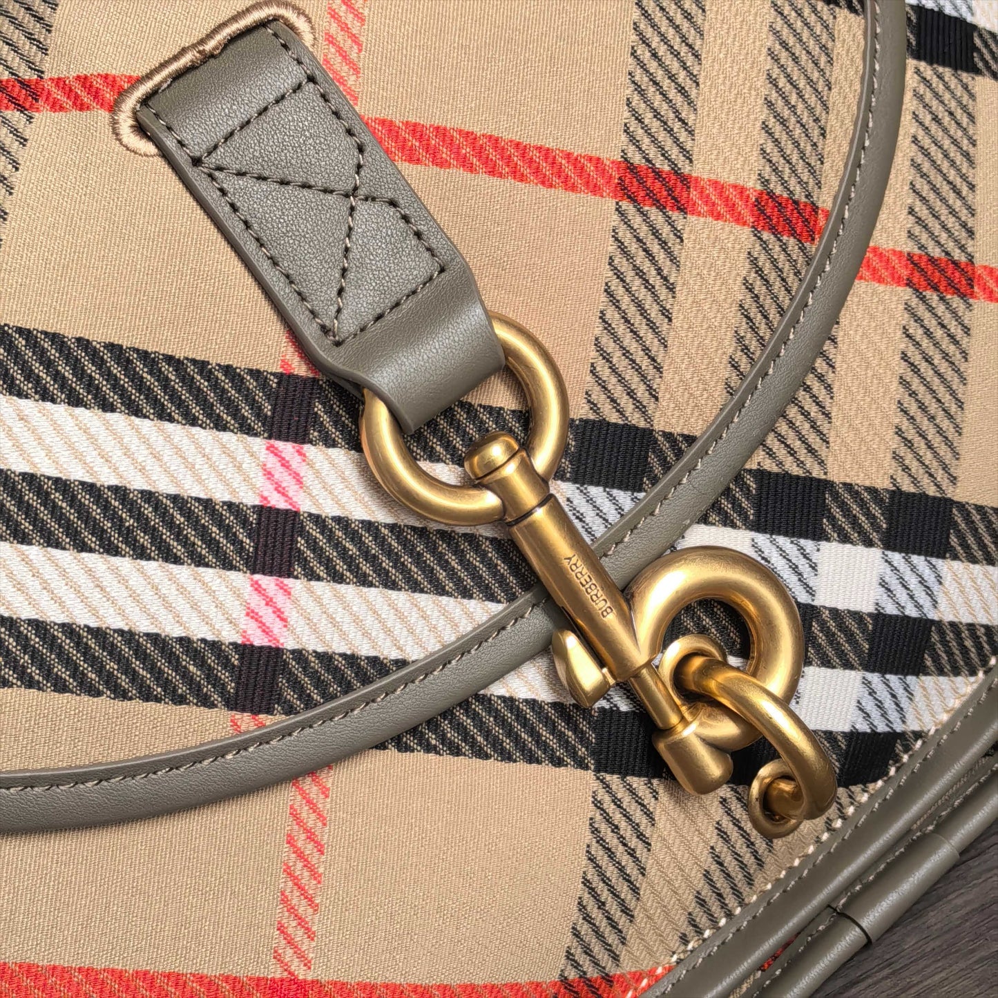 Burberry Small B-Clip Check Messenger Bag