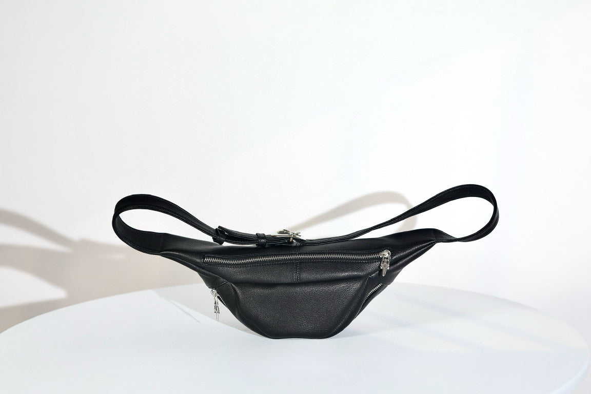 CH Black Leather Snat Pack Waist Bag