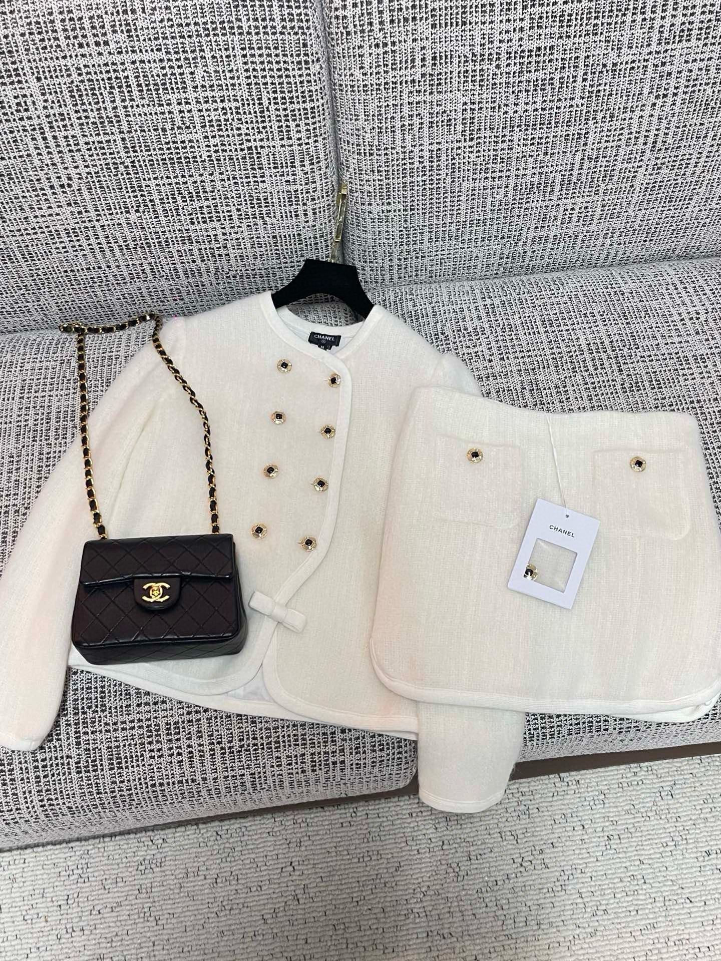 Chanel Cardigan With Skirt Set