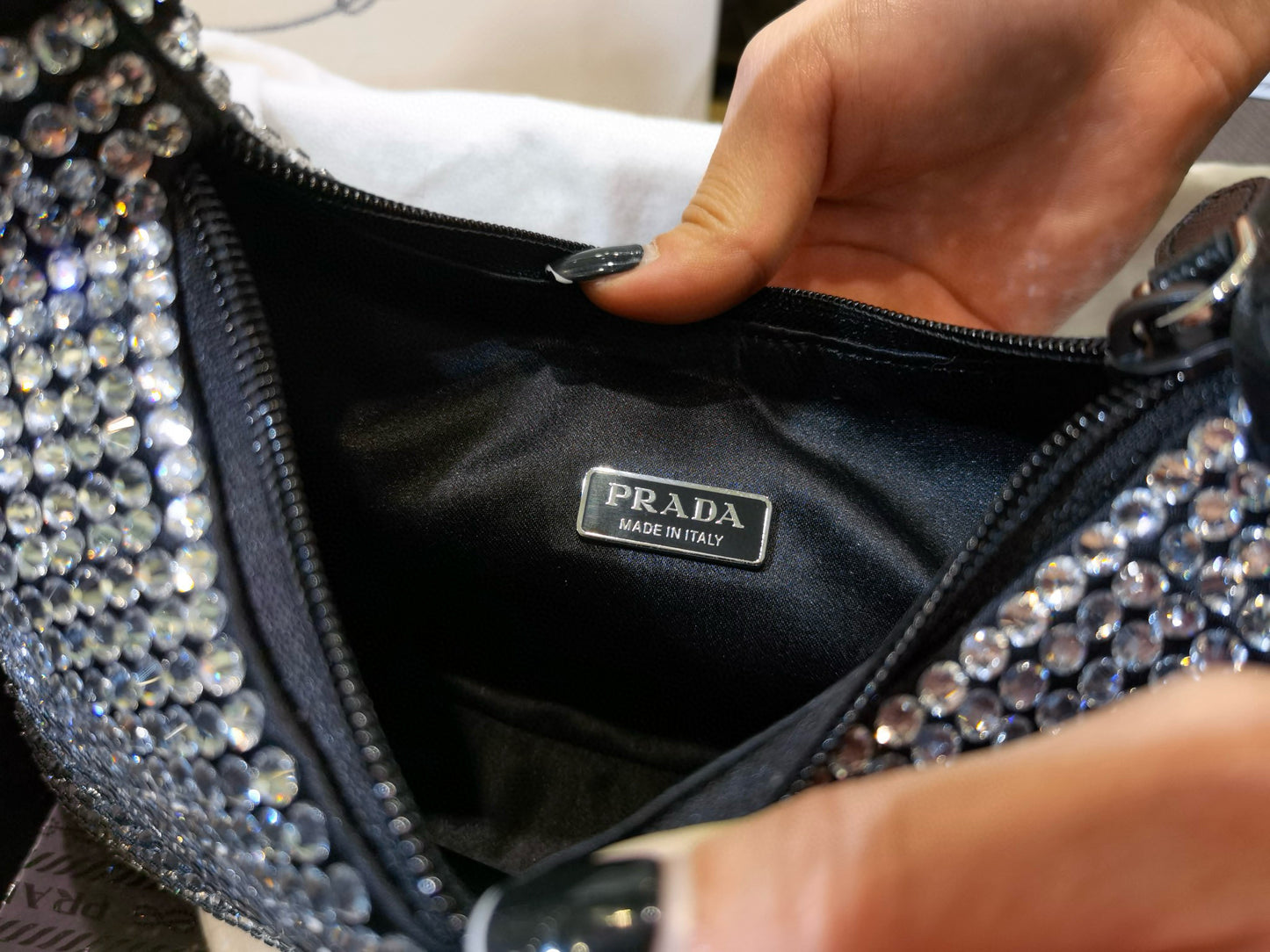 PD Satin Crystal Bag