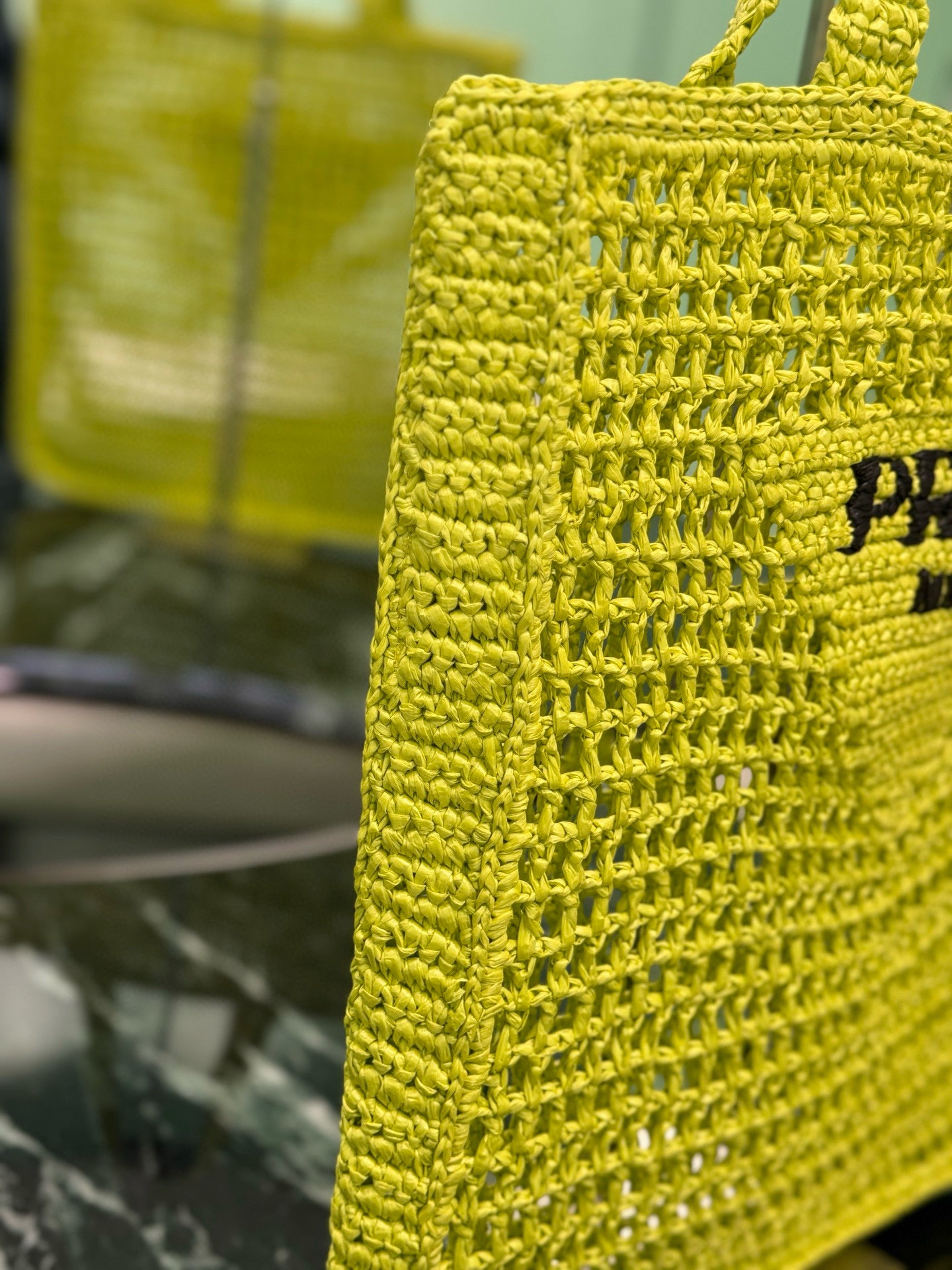 Prada Raffia Tote Bag