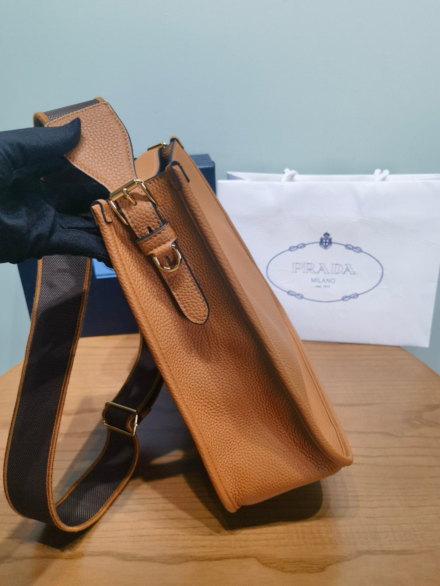 PD Mini Leather Shoulder Bag 30x28x12cm