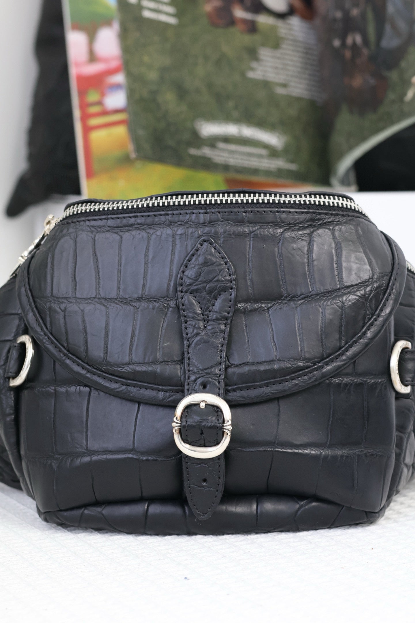 CH Crocodile-Embossed Snat Pack Waist Bag