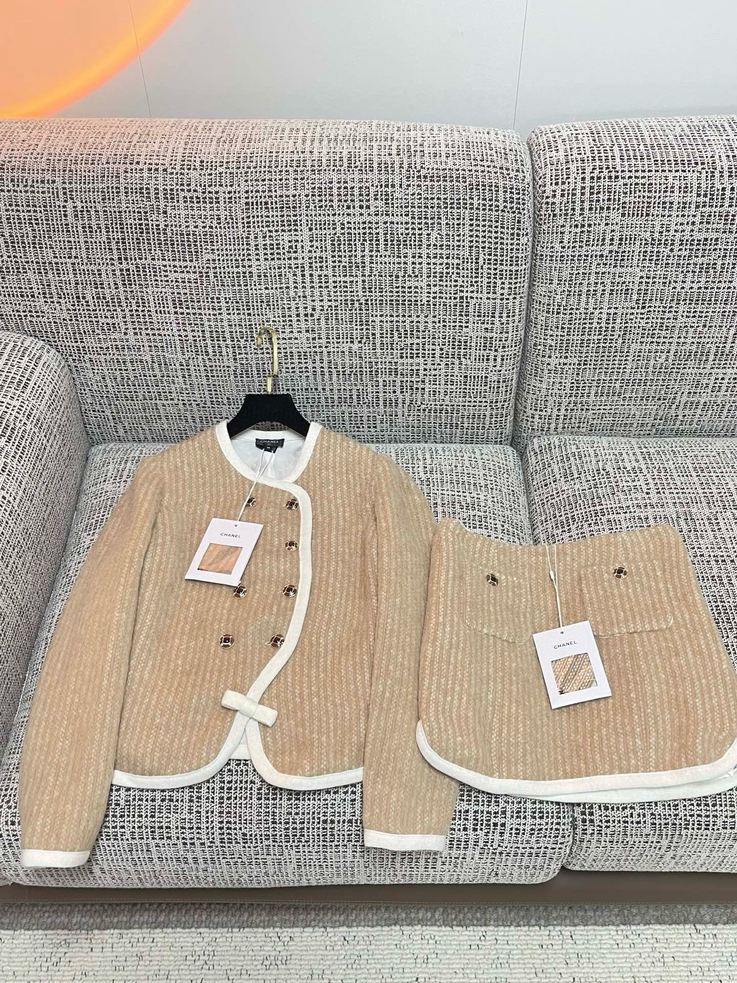 Chanel Cardigan With Skirt Set