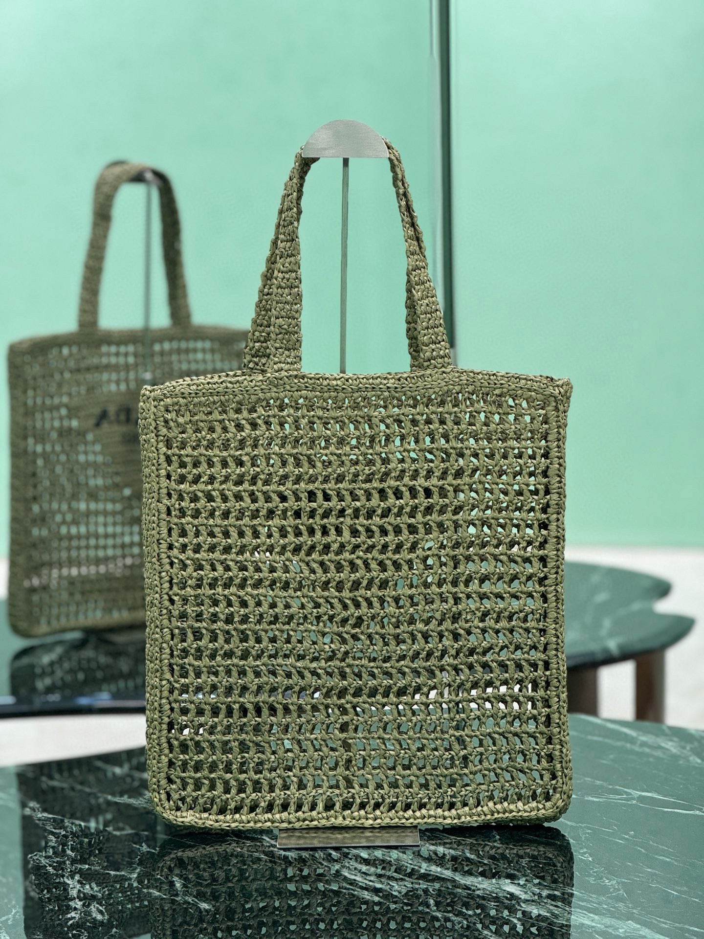 Prada Raffia Tote Bag