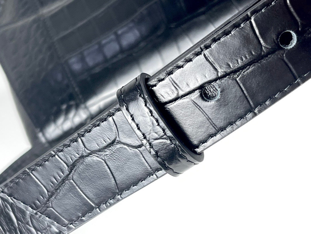 BLCG Downtown Crocodile Embossed Shoulder Bag