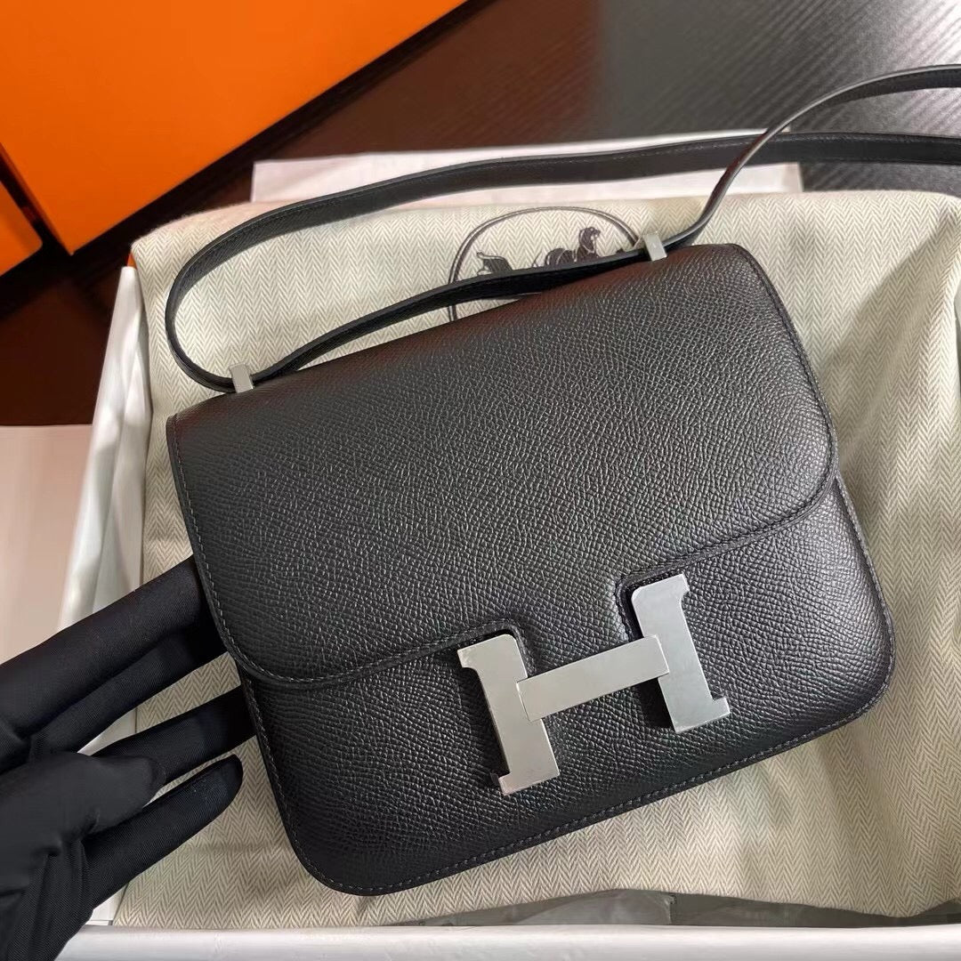 Hermes Constance 19cm, CK 89, Epsom