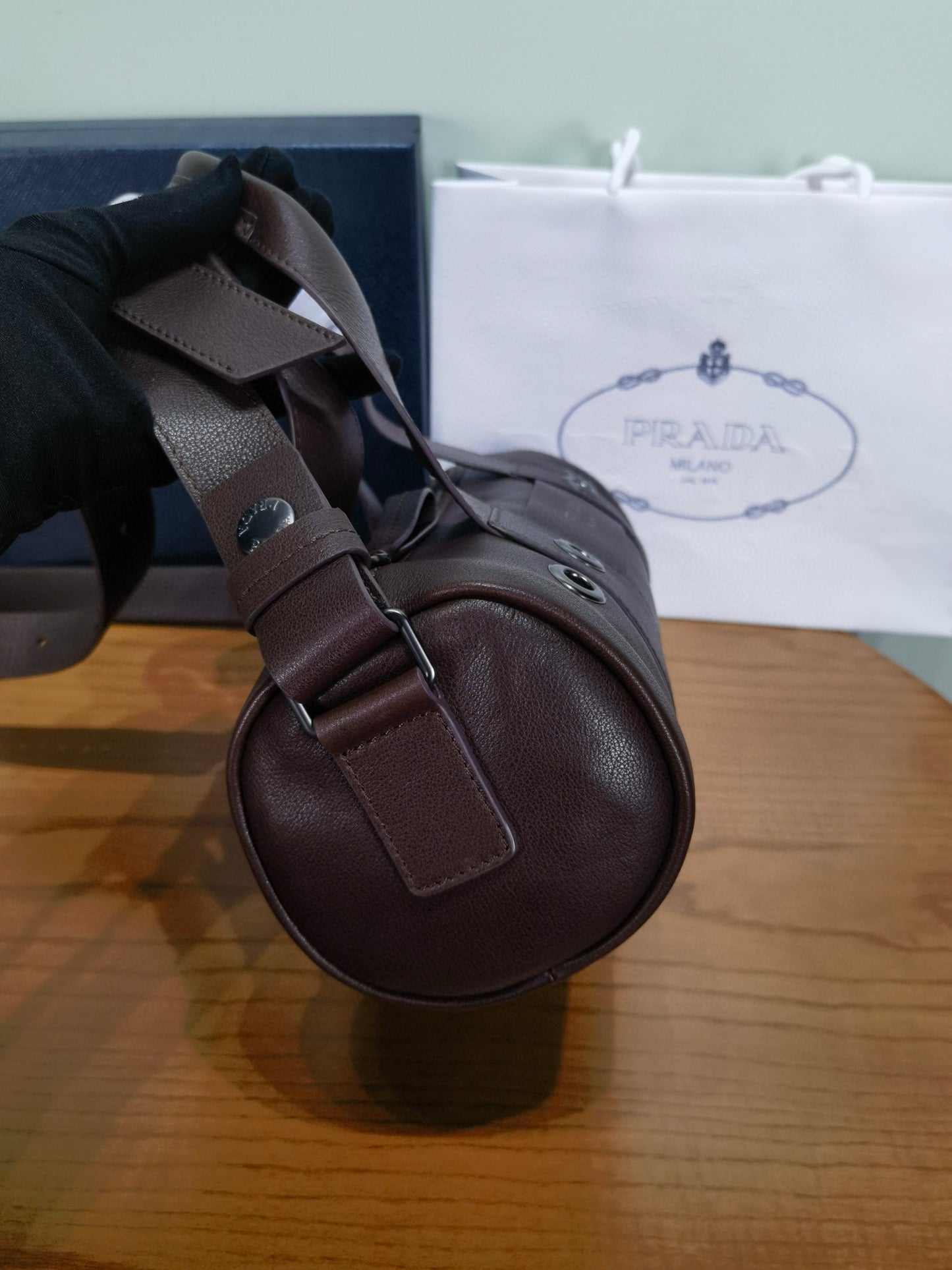 PD Buffalo Leather Cylinder Bag