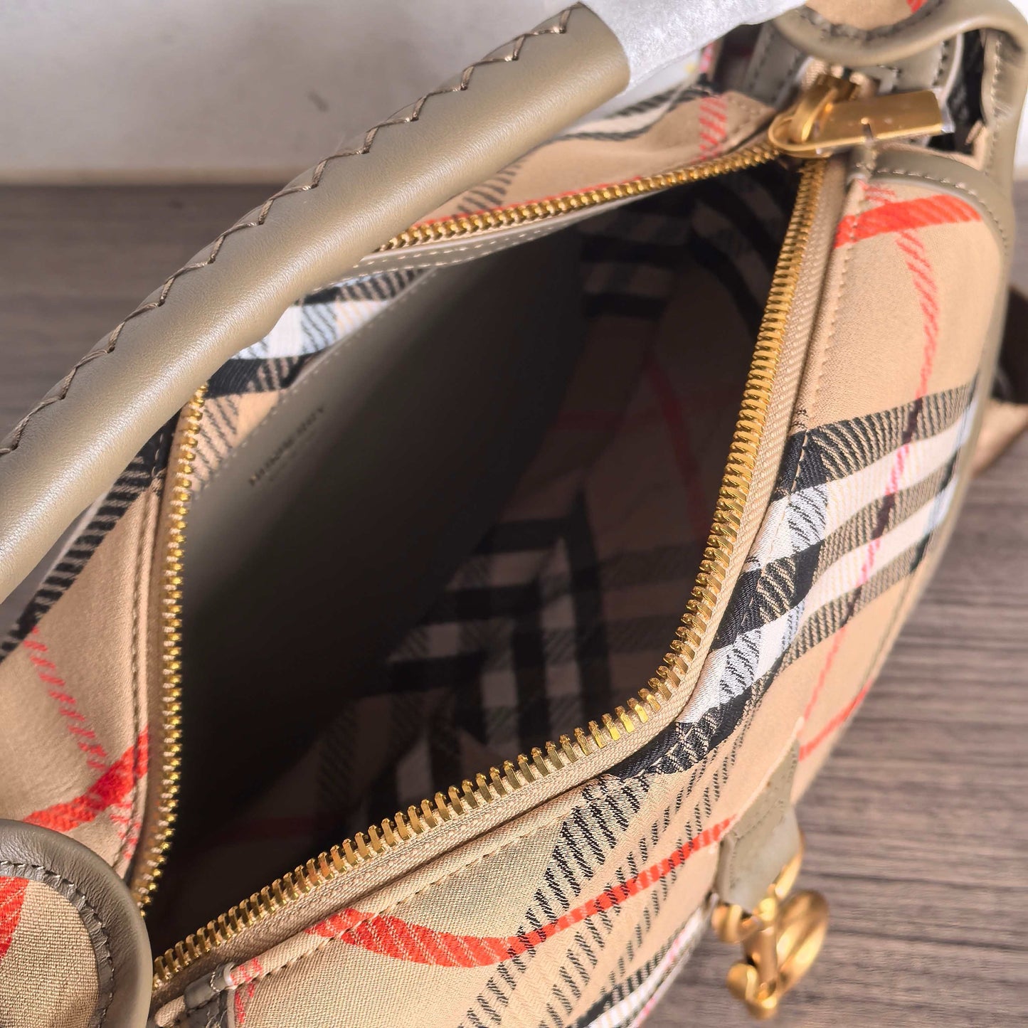 Burberry Small B-Clip Check Messenger Bag