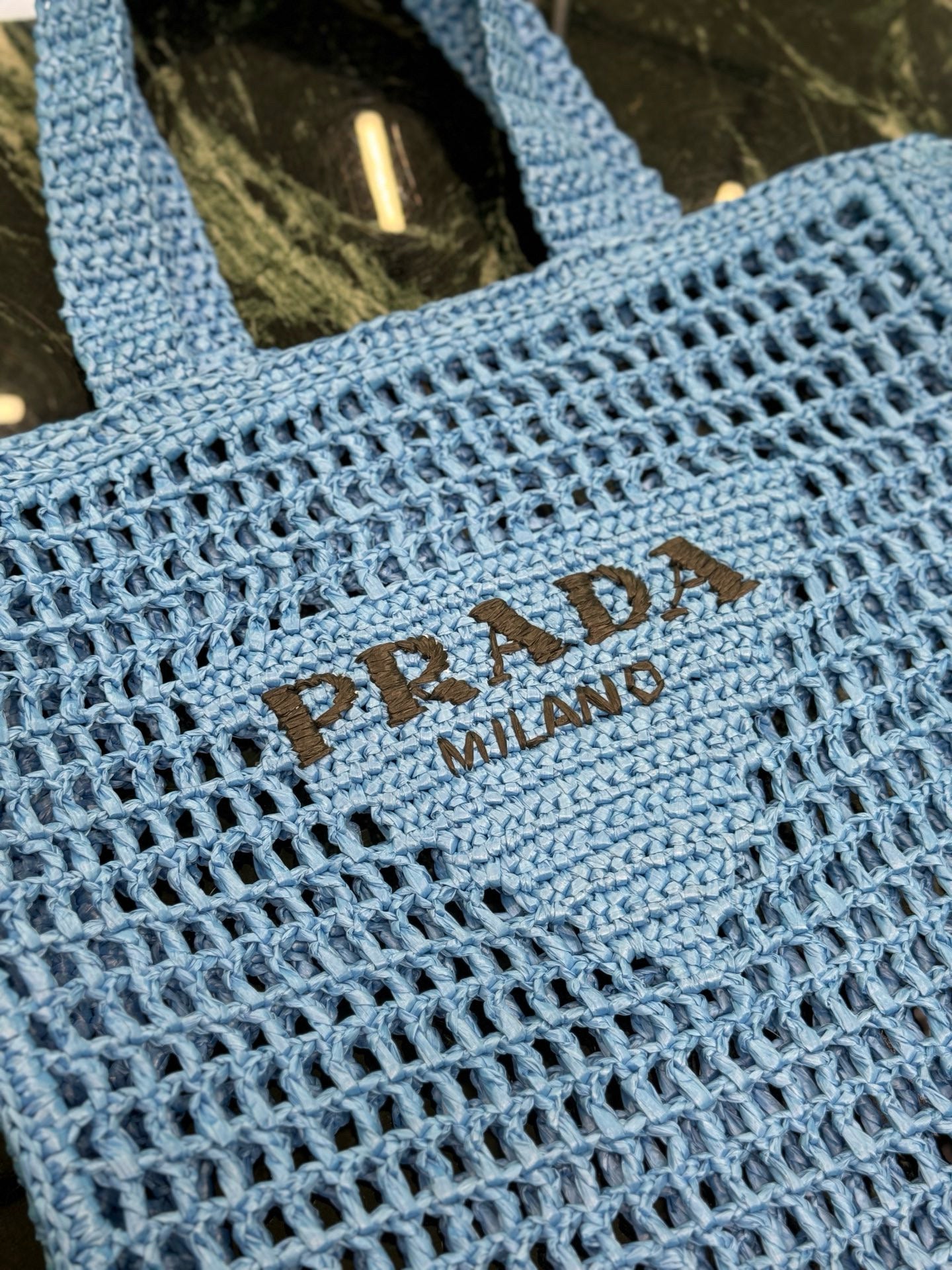 Prada Raffia Tote Bag