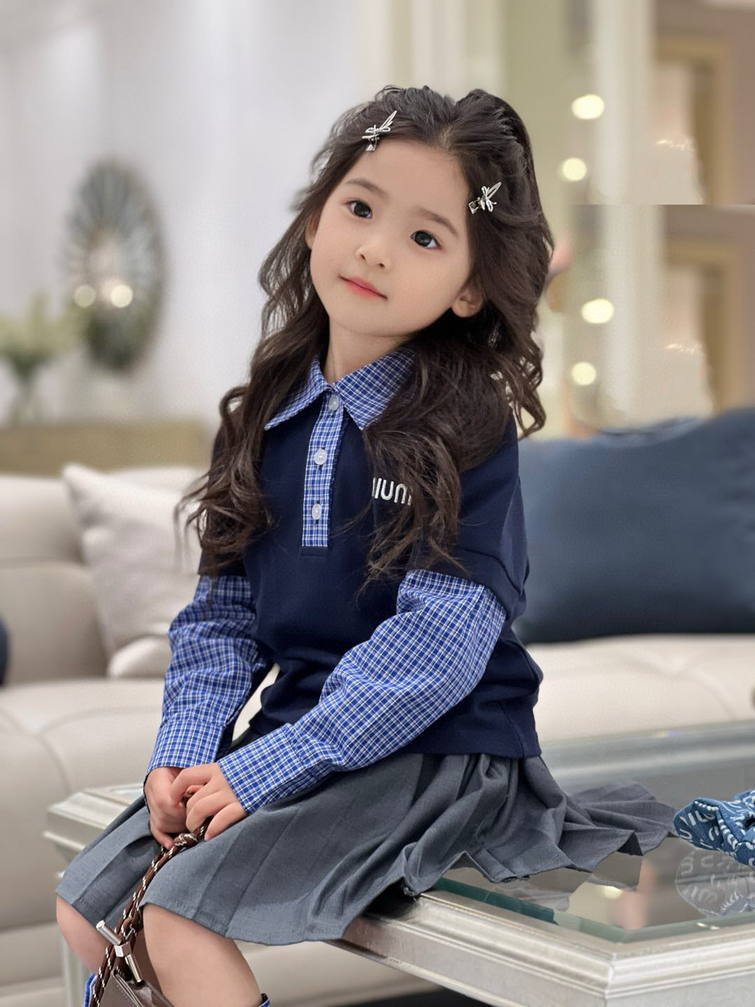 MiuMiu Long Sleeve Polo/Skirt Set