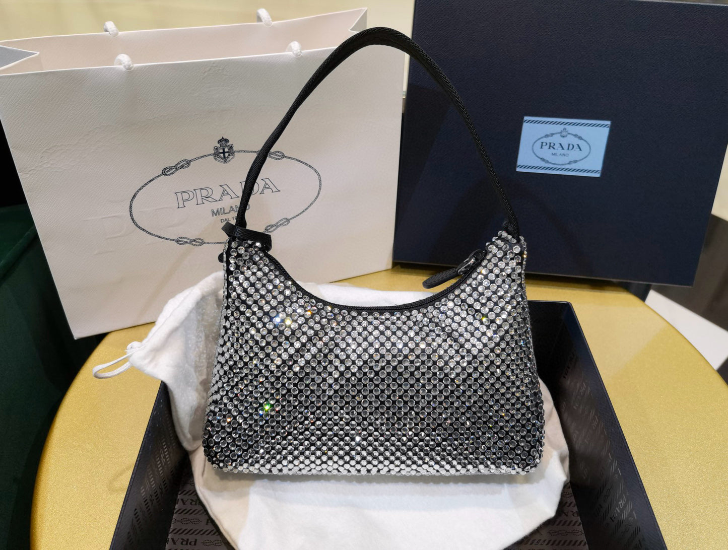 PD Satin Crystal Bag