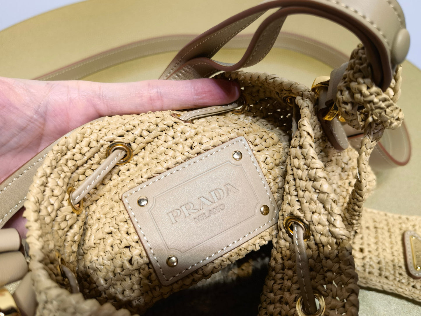 PD Raffia Bucket Bag