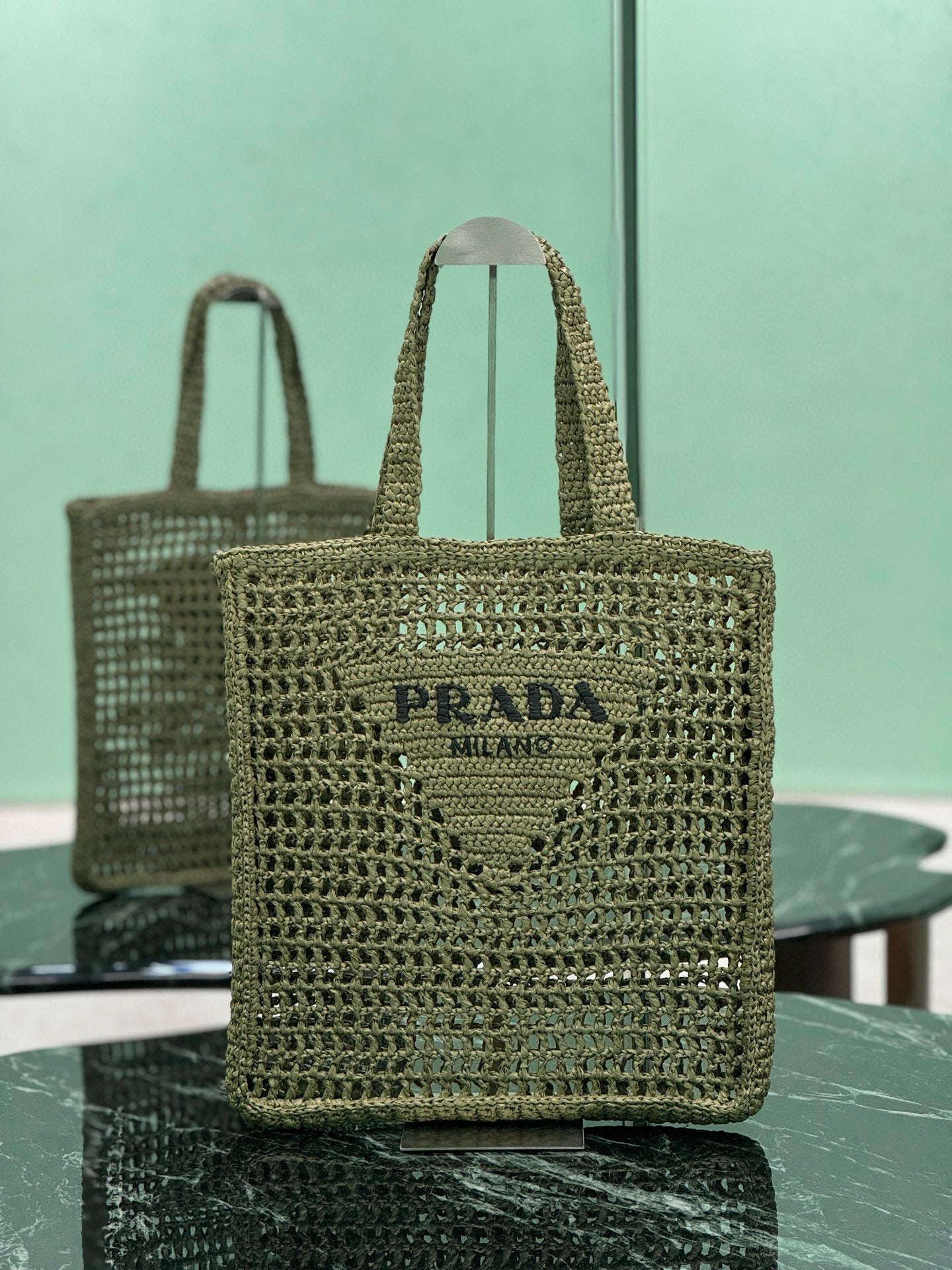 Prada Raffia Tote Bag