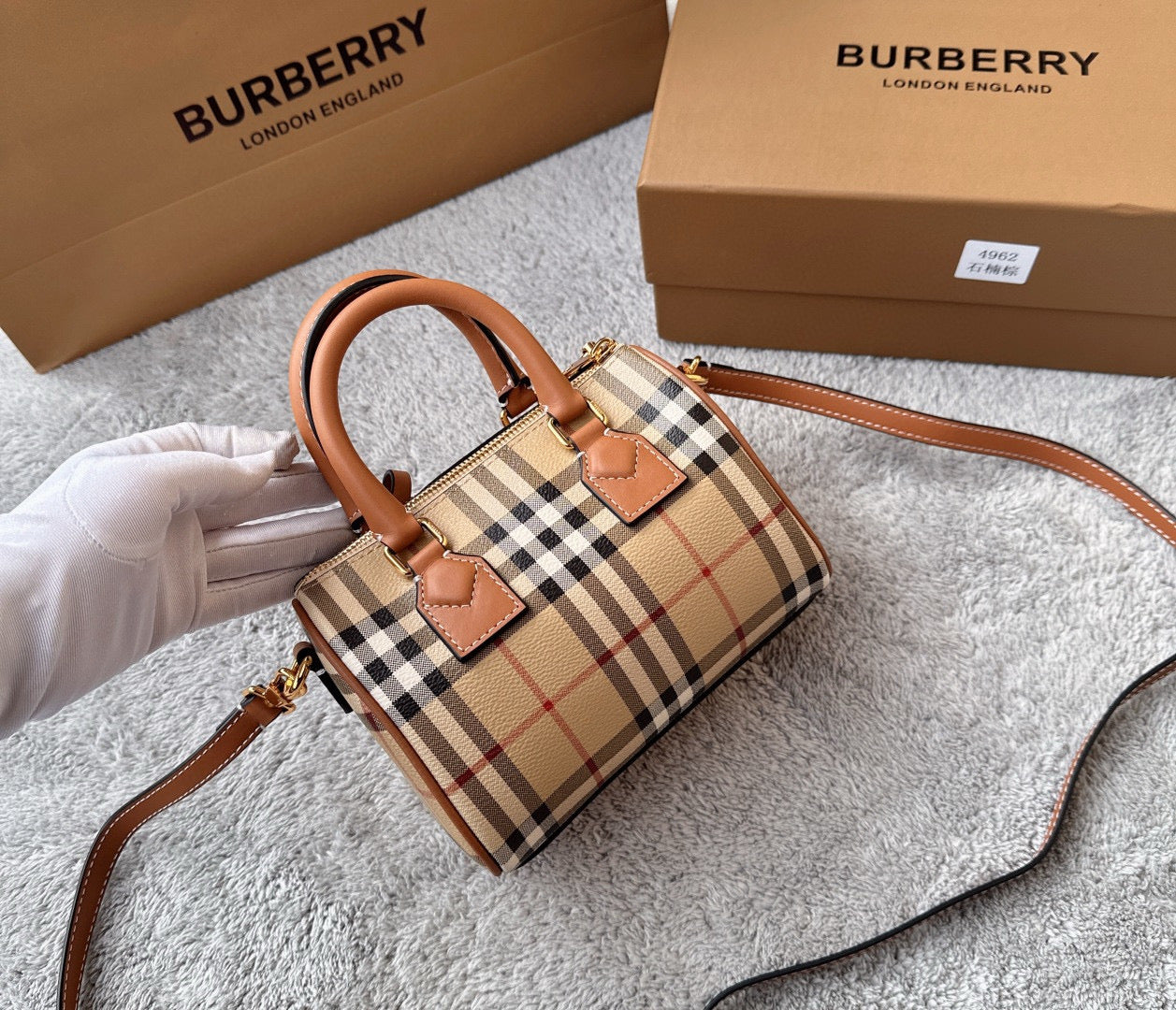 Burberry Check Bowling Mini Bag