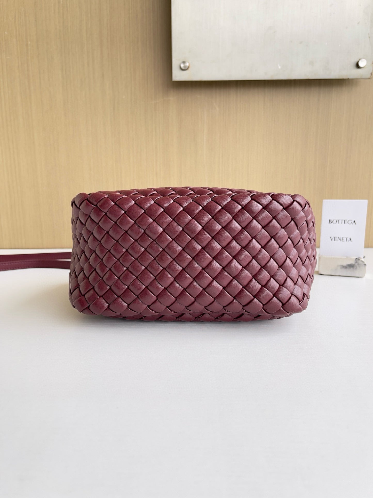 BV Burgundy Cobble Top-Handle Bag