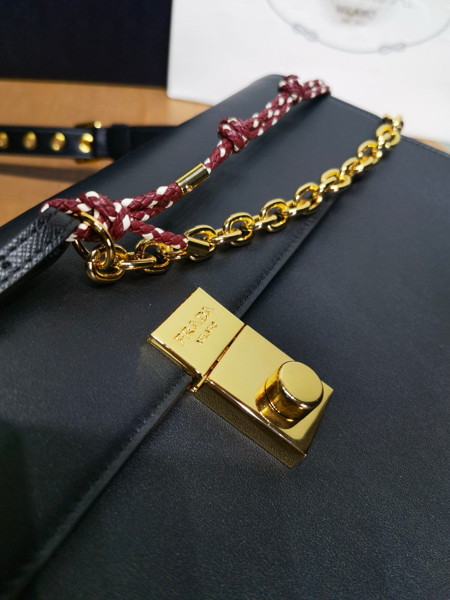 Prada Soft Sound Handbag 24x13.5x16cm