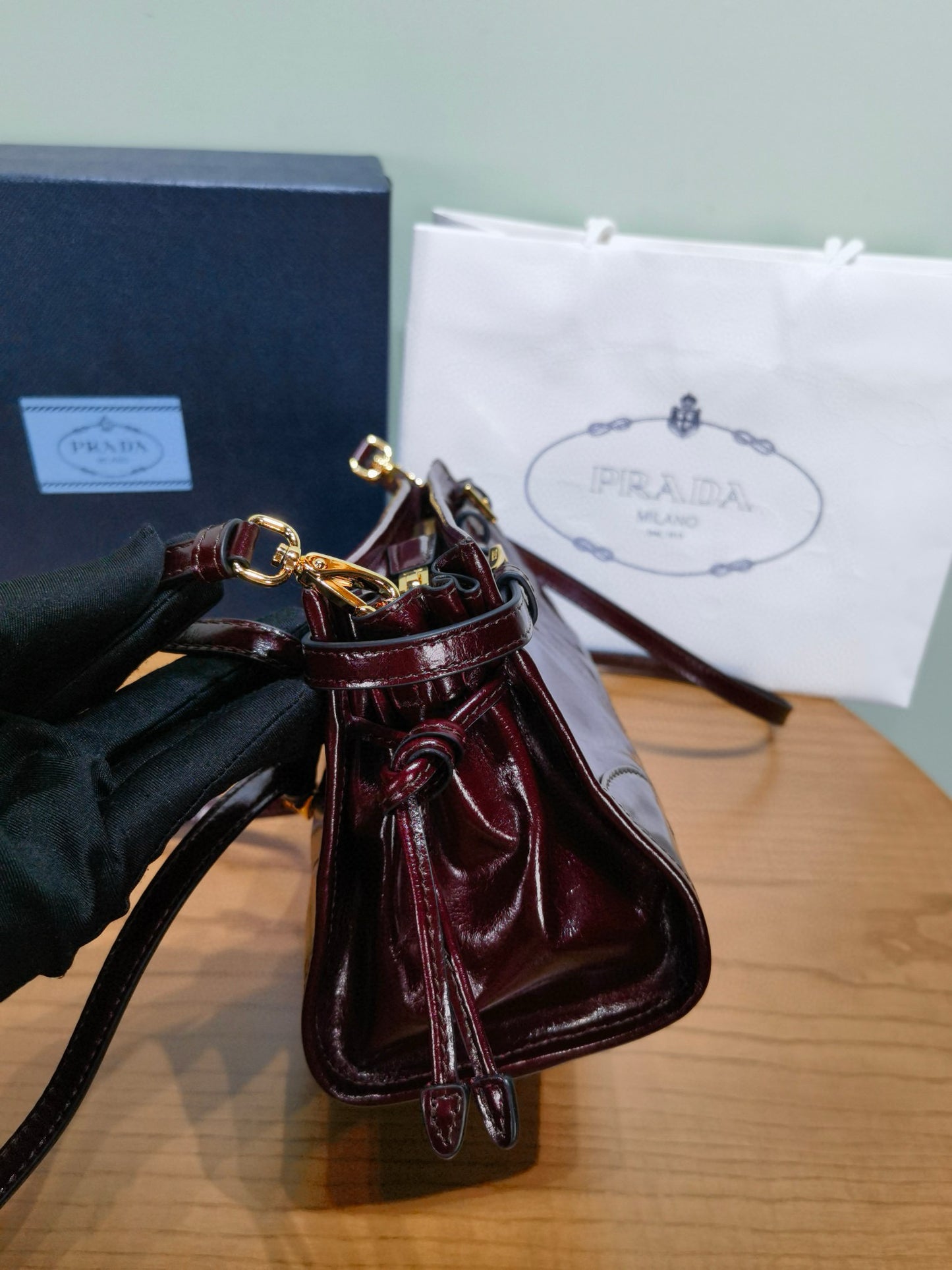 Prada Soft Lux Cross Body Bag 26x14x12cm