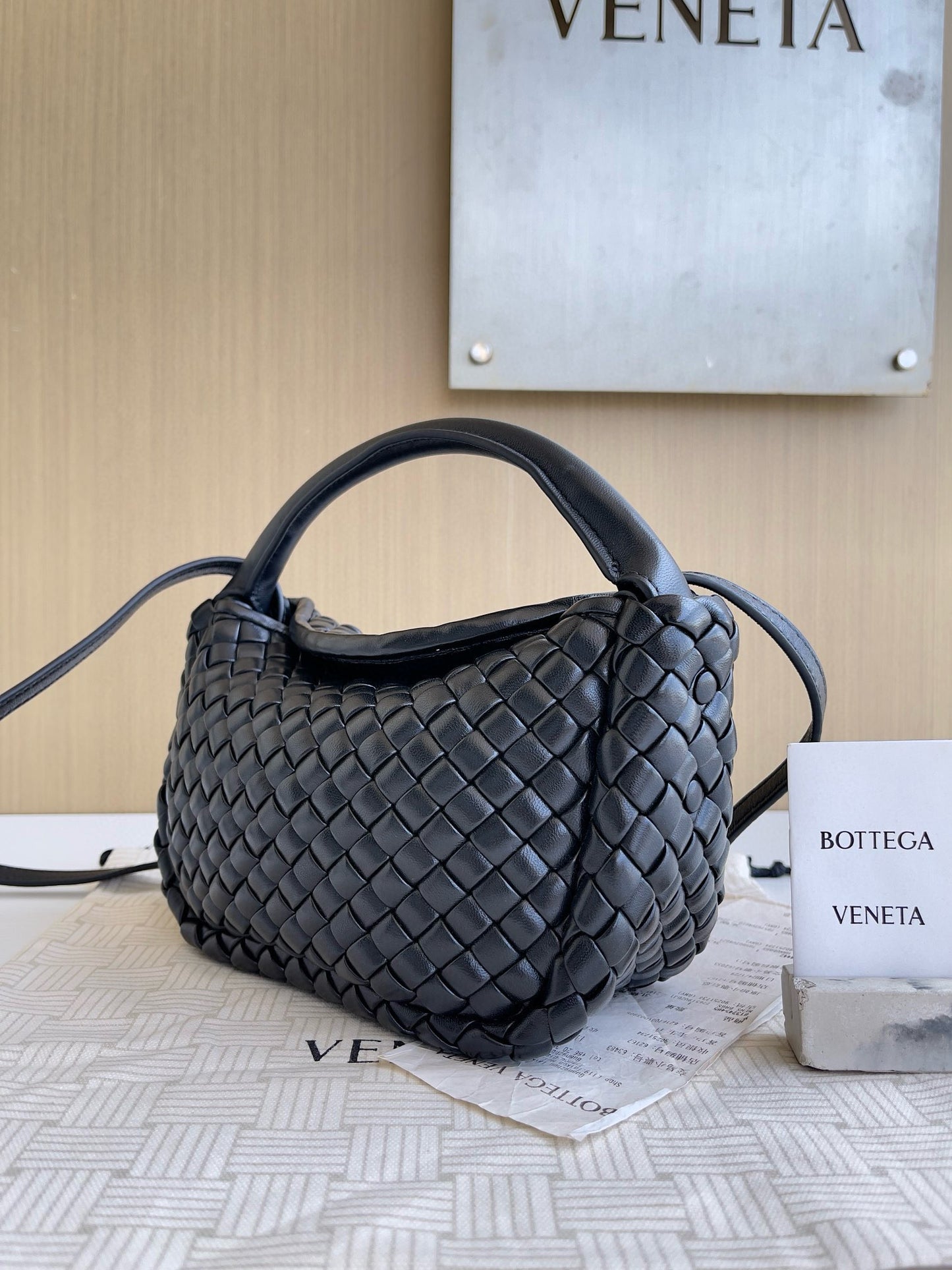 BV Burgundy Cobble Top-Handle Bag
