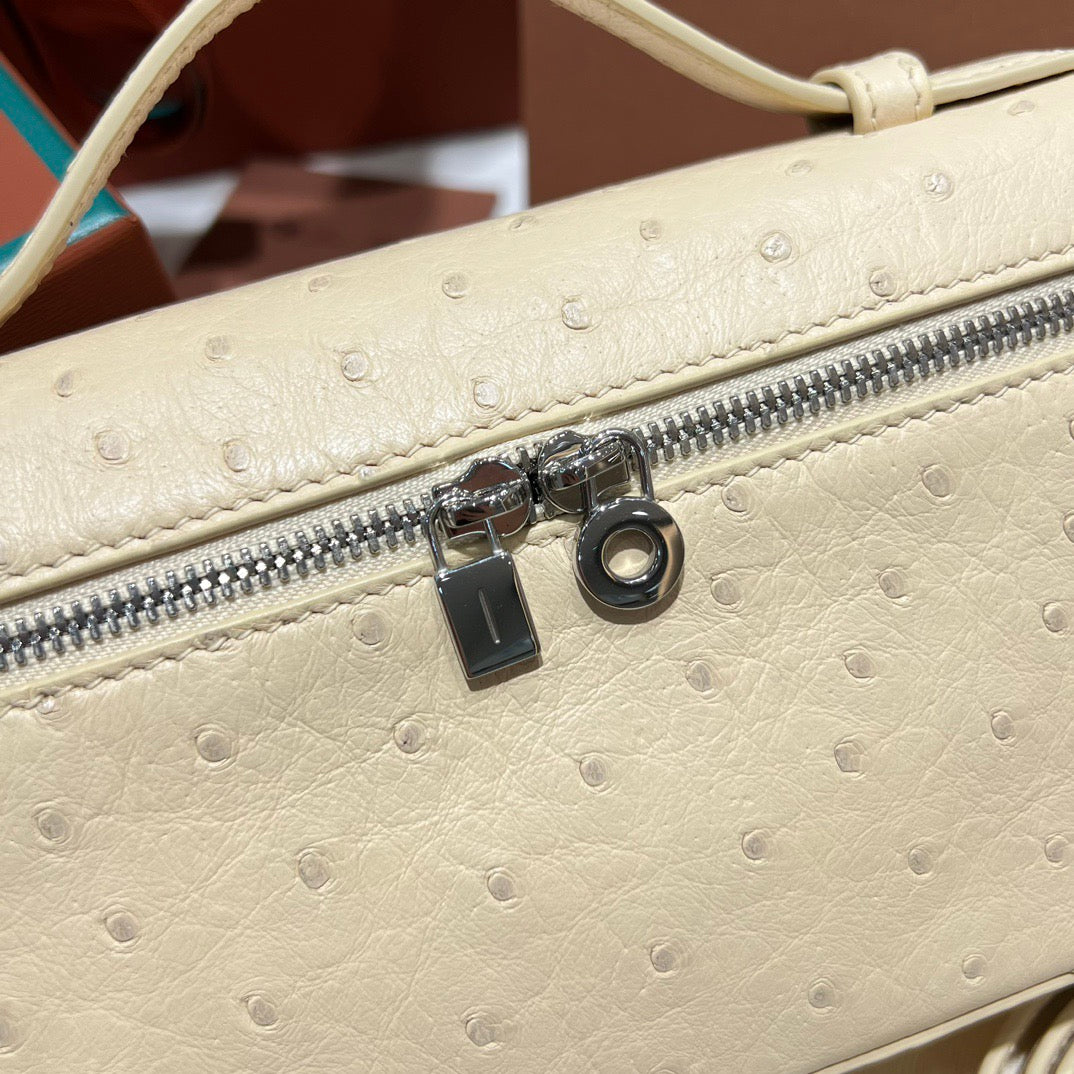 LP Extra Pocket L19 Ostrich Leather Bag